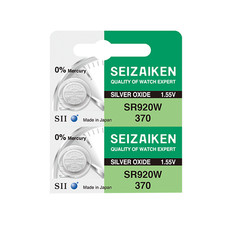 Seizaiken 370 SR920W 1.55V 0 Hg Silver Oxide Watch Battery 2 Batteries