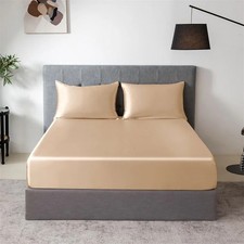 3pcs Set 100 Mulberry Silk Mattress Cover 1pc Fitted Sheet and 2pcs Pillowcase