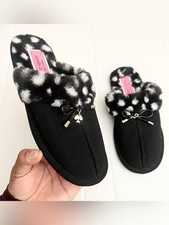 Kate Spade Lacey Suede Polka Dot Furry Slipper