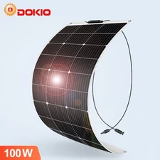 Flexible Solar Panel 100W Monocrystalline for RV, Boat, Camping & Off-Grid Use