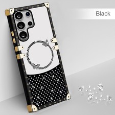 For Various Phone Glitter Diamond Mirror Butterfly Case Flash Shockproof Cover