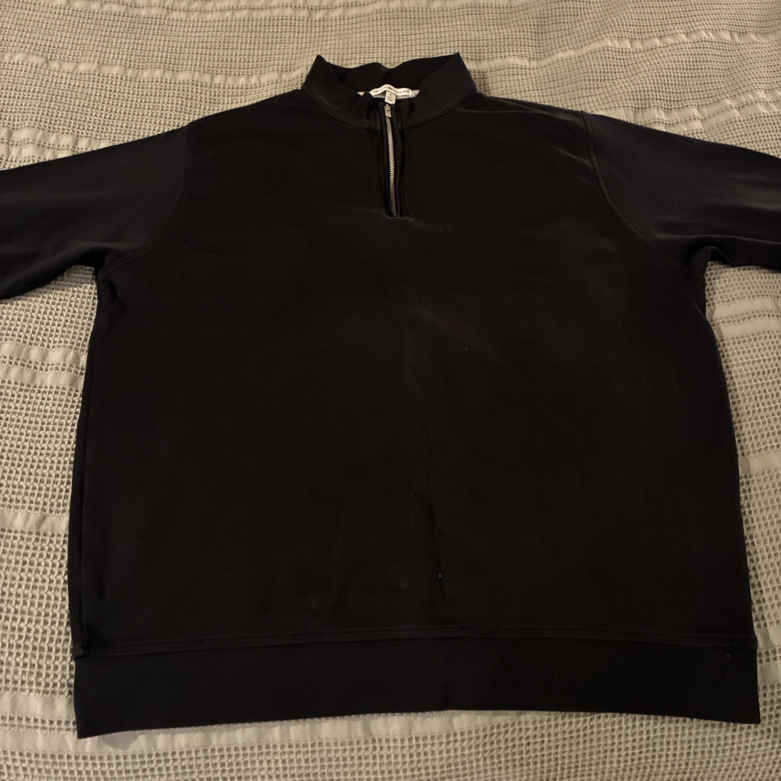 Peter Millar Black Quarter Zip Pullover Sweatshir… - image 1