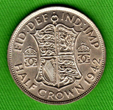 1942 GB KING GEORGE VI SILVER HALF CROWN COIN