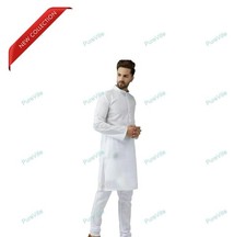 Mens Kurta Full Sleeve Cotton Shirt Ethnic Mens Long Pathani Kurta