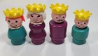 VTG Lot of 4 Fisher Price Castle 993 People Wooden King Queen Prince Princess
