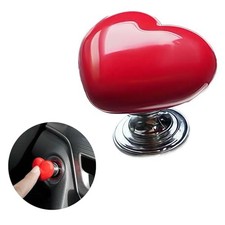 Car One-Touch Start Button with Push-to-Start Rocker Lever, Metal heart - Red