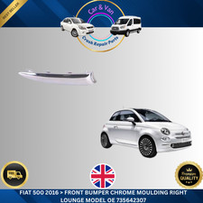 FIAT 500 2016-On Lounge Model Front Bumper Chrome Moulding Trim Right Side | OE