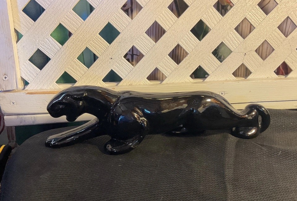 Vintage Black Panther Mid Century Ceramic Art Deco PUMA 12.5 x3.5 x3 | eBay