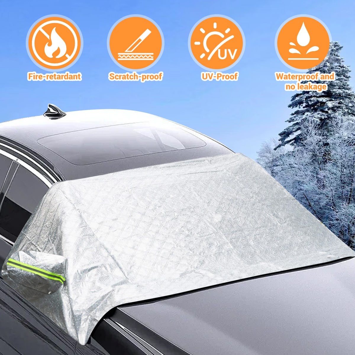 Car Truck Windshield Winter Snow Cover Front Window + Rearview Mirror Protector