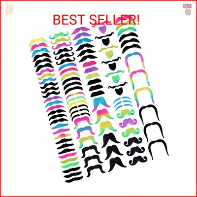Giegxin 175 Pcs Fake Mustaches Bulk for Kids Stick on Mustache Kids Beard Self A
