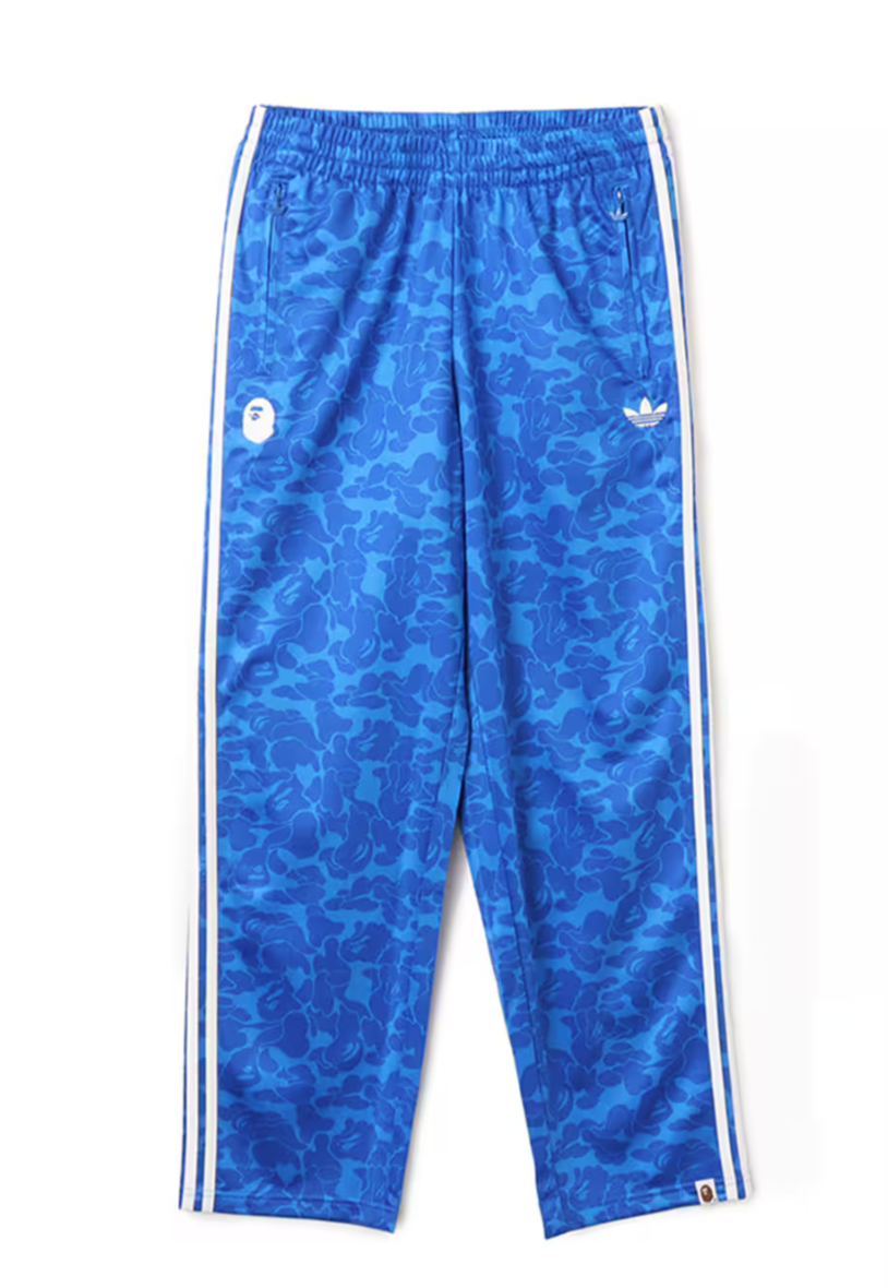 Bape X adidas Originals Firebird Track Pants Blue Camo Retro