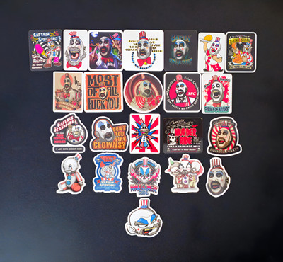 Captain Spaulding Vinyl Stickers, Sid Haig House Of A 1000 Corpses Clown Horror