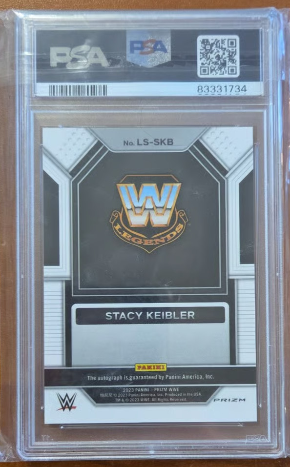 2023 Panini Prizm WWE Stacy Keibler Legendary Signatures Undercard Prizm PSA 9 view 2