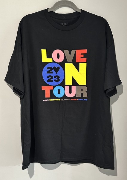 XXL Harry Styles Shirt 2023 Love On Tour Merchandise Black Cotton Tee Music Band