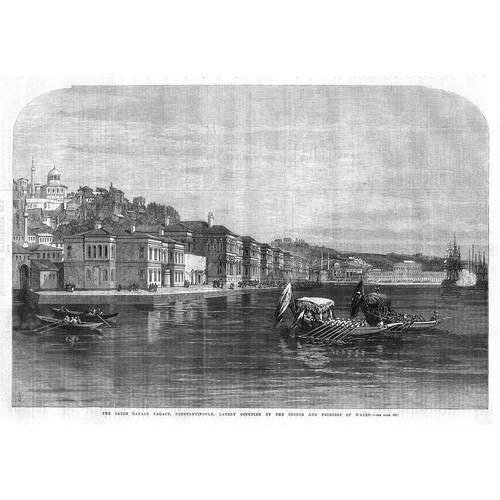 TURKEY The Salih Bazaar Palace CONSTANTINOPLE - Antique Print 1869