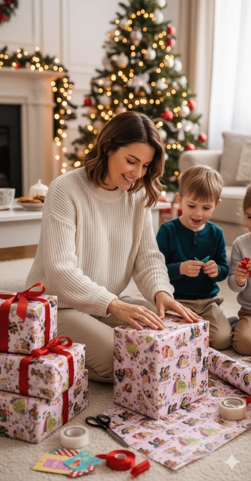 2 x Disney Princess 2M Kids Gift Wrapping Paper Roll Birthday Christmas Present - Image 2 of 4