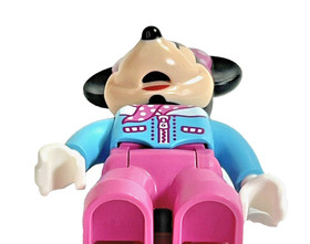LEGO Duplo Minnie Mouse Figure From Set 10830 Cafe Pink Blue Disney