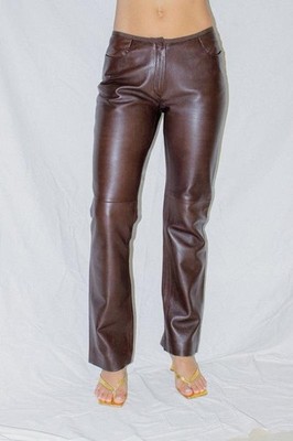 Women Joseph Trousers Brown Leather 38 / M / 46