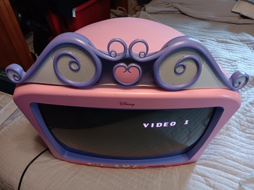 Rare Vintage Disney Princess TV DT-1900-P 19" Pink - works great NO Remote - Picture 6 of 16