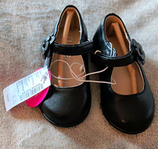 The Children's Place Girls Black Mary Jane Flower Flats Non-Marking US 5 B2S 128