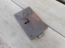 GENUINE ANTIQUE GEORGIAN WHITLEY LANCASTER WOODEN LOCK WITH KEY