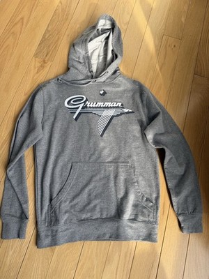 Grumman Gray Pullover Hoodie Logo Graphic Hooded Men's Sweatshirt