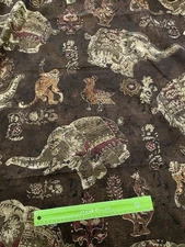 Lee Jofa, Elephant Dance, Novelty Elephants, Fabric remnant 1 & 2/3 Yards ( 60”)