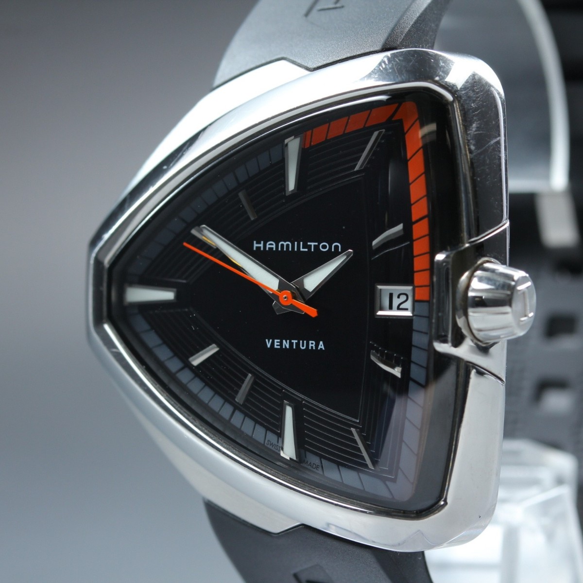 【美品】Hamilton Ventura H245510 Hamilton Ventura Elvis80 H245510 Quartz Date Men's Black Watch