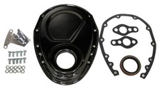 Timing Chain Cover Set for Small Block Chevy 283-400 Steel Black