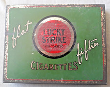 WW2 Vintage Lucky Strike 'It's Toasted' Flat Fifties Cigarette Tin GI circa 1943