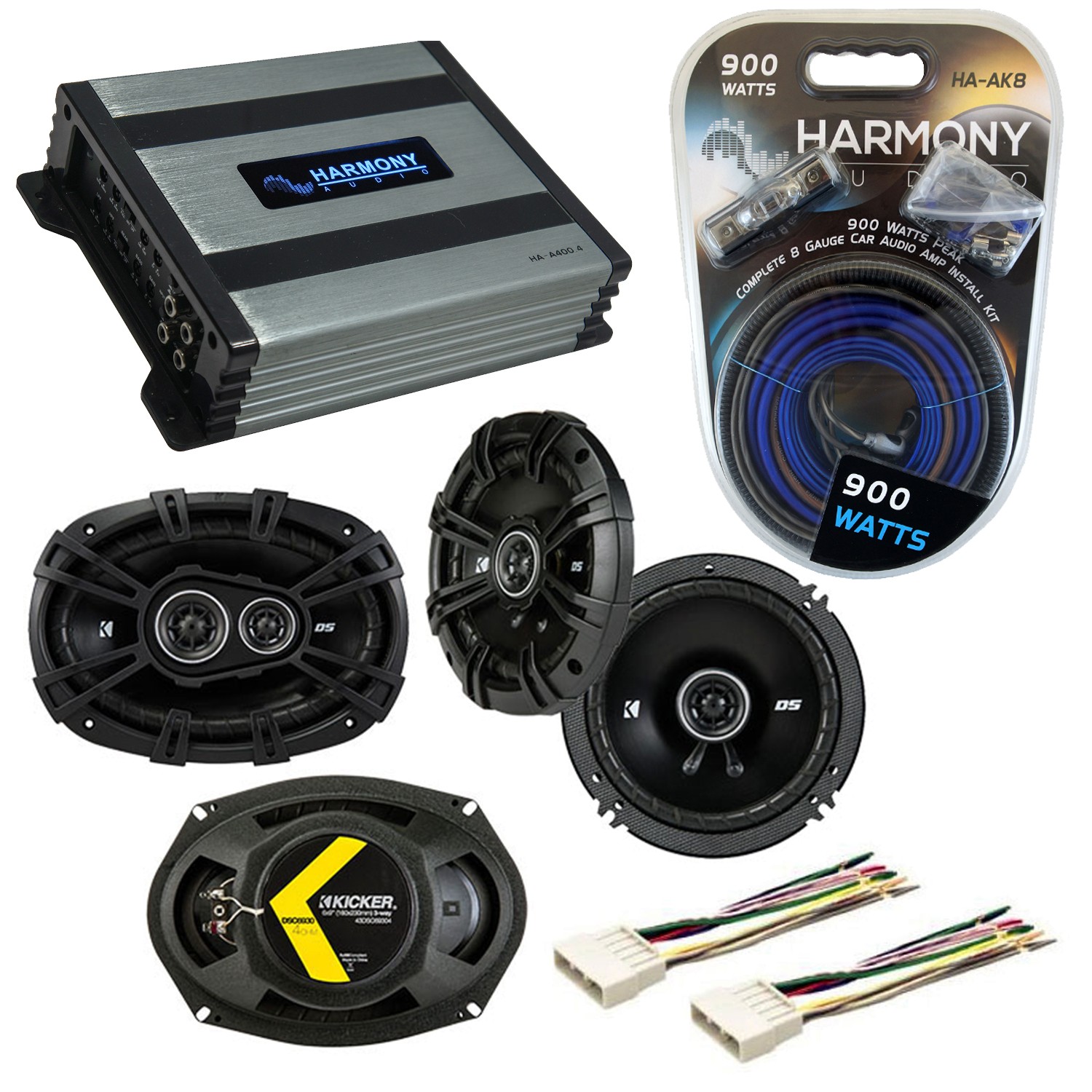 Fits Pontiac Grand Prix 2004-2008 Speaker Upgrade Kicker DS Series HA-A400.4 Amp