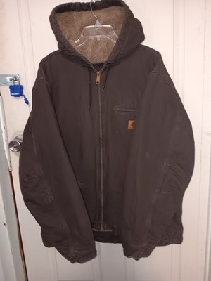 Carhartt Men's Sierra J141 DKB Sherpa Lined Jacket Brown XL | eBay