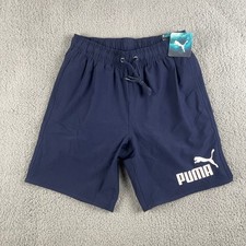 Puma Men's Small Blue Regular Fit 4-Way Stretch UPF 50 Polyester Swim Trunks