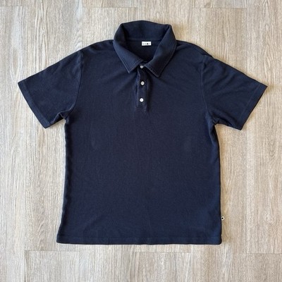 NN07 No Nationality Mens M Dark Navy Blue Cotton Short Sleeve Polo Shirt