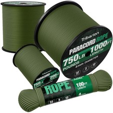 Paracord Rope 750 Lb 100Ft 5/32" Parachute Cord 4MM 12-Strand Para Cord - Heavy