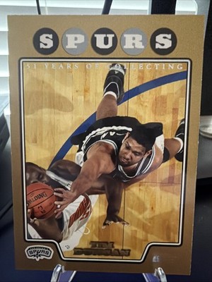 2008-09 Topps Gold Border 1761/2008 Tim Duncan #21 HOF mu4