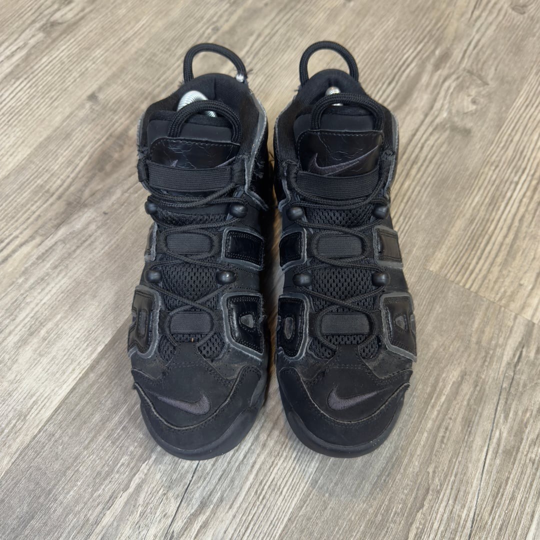 Nike Air Uptempo GS 5.5y Basketball Sneakers High Triple Black Trainers thumbnail 2