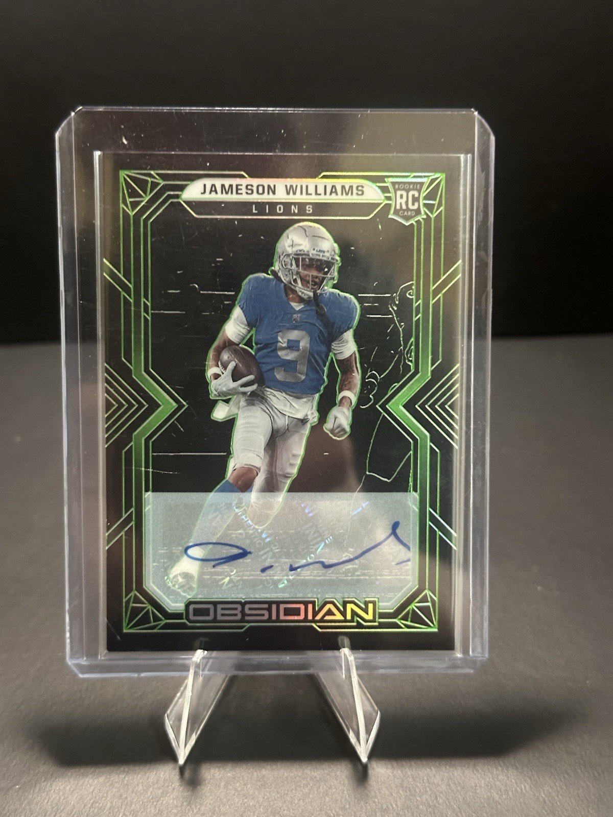 2022 Panini Obsidian Jameson Williams 18/50 Green Etch RC Auto #116