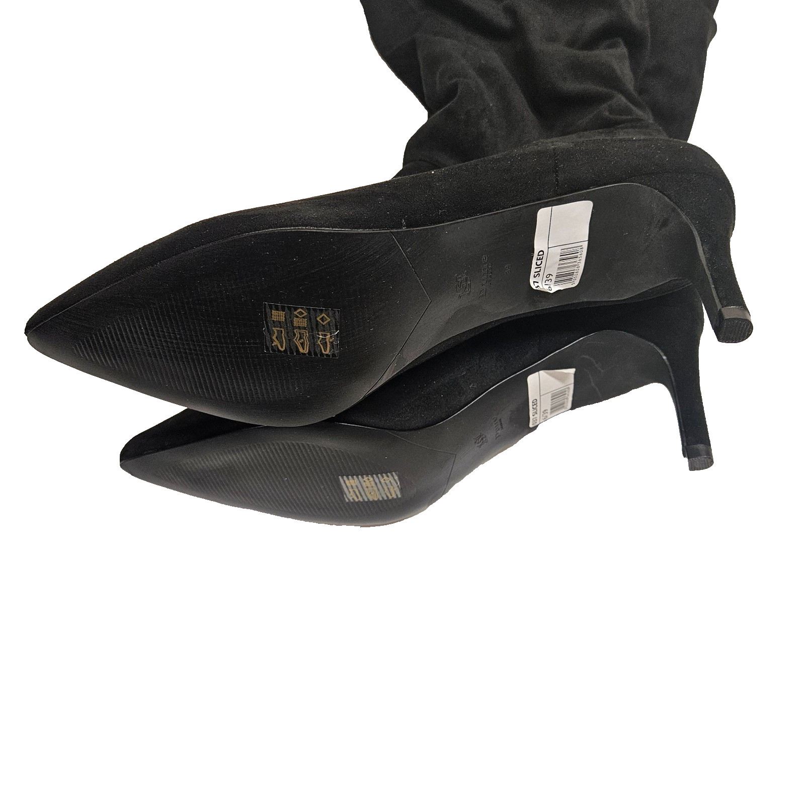 Dune London Sliced Black Slouchy Mid Heel Boots UK 6 EU 39 image 5