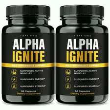 Alpha Ignite Pills for Men, Powerful Formula for Stamina & Performance - 2 Pack