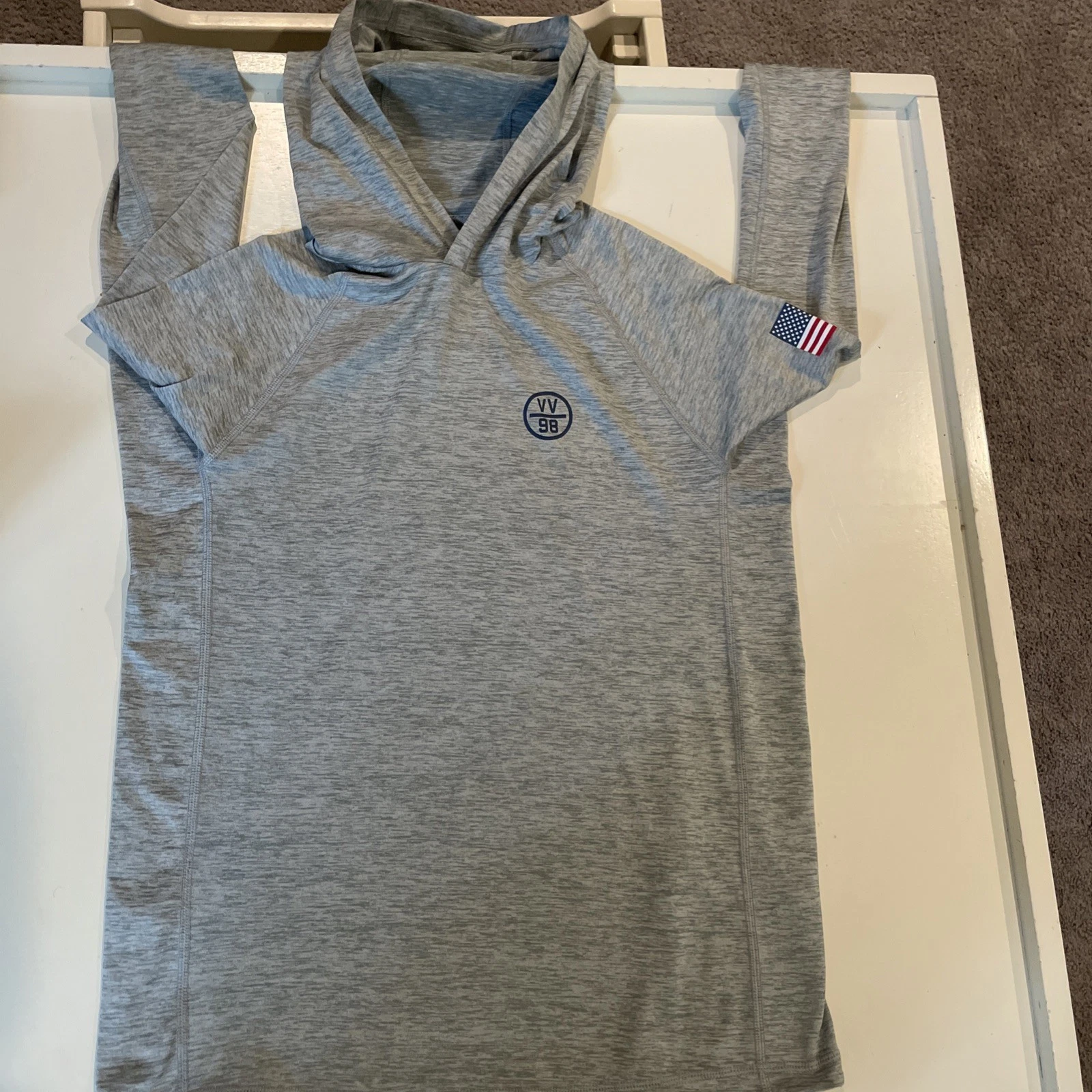 Vineyard Vines Water Proof Lightweight Pullover Hoodie Light Gray Performance