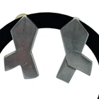 Glen Yank New York City Modernist Pewter Earrings Abstract Geometric 1980 Signed