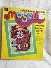 VINTAGE 1973 Craft Master Raccoon Crushed Stone Craft Kit NEW SEALED 20690