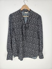 Somerset by Alice Temperley - Black Floral Satin Blouse - Size 18