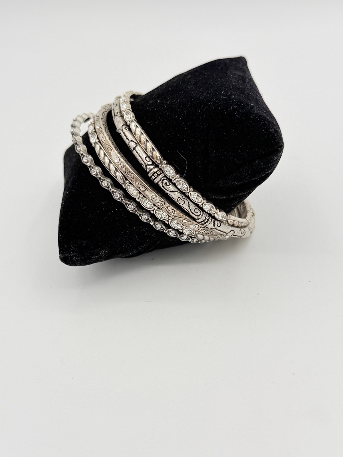 Brighton Crystal Bangle Bracelet Stack 5 Piece Si… - image 2