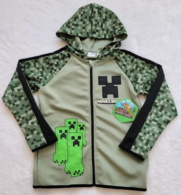 Minecraft boy's active hoodie jacket full zip MEDIUM 8 green | eBay