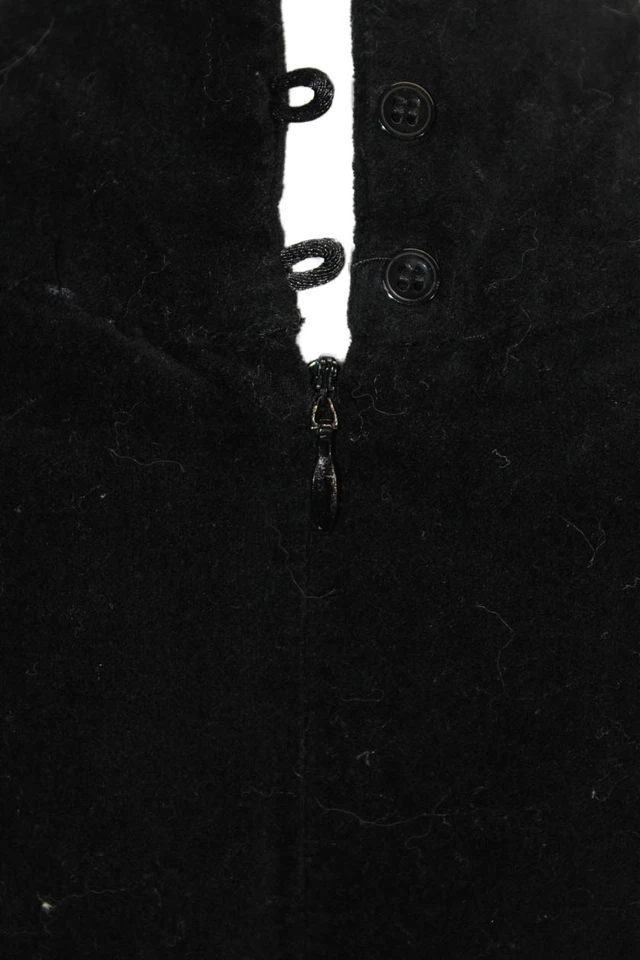 Vestido Anne Fontaine Mujer Mini Cambio Negro Cuello Alto Sin Mangas Botón Talla 38 Foto 4 de 4