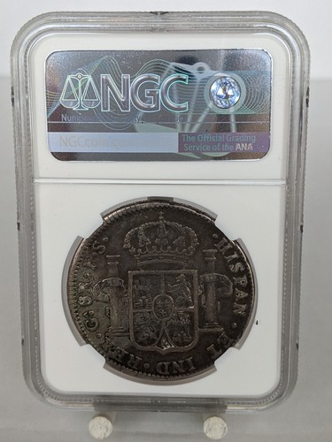 1821-GA FS Mexico 8 Reales Guadalajara Silver NGC XF Details (Cleaned) - Picture 3 of 4