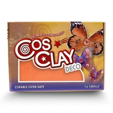M00579 MOREZMORE 1 lb Cosclay DECO ORANGE Flexible Polymer Clay Soft Grade