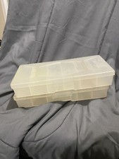 Set of 2 Stowaway Clear Organizer Tackle Box Medium 10 X 4 X 2